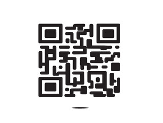 Modern clean qr code icon vector line art symbol