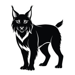 Lynx Silhouette with Pointed Ears – Wild Cat Vector Icon