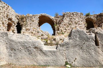 The Ruins of Smar Jebeil Crusader Fortress : Remains of the ancient archeological site in the hills of Batroun.