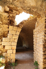 The Ruins of Smar Jebeil Crusader Fortress : Remains of the ancient archeological site in the hills...