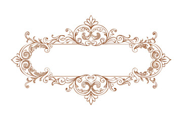 Elegant copper ornate scrollwork border with empty space for text