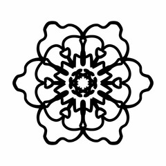 Abstract Geometric Mandala Pattern in Black and White - Symmetrical Line Art Design