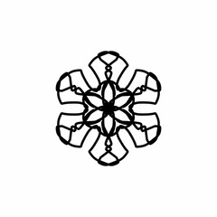 Abstract Geometric Mandala Pattern in Black and White - Symmetrical Line Art Design