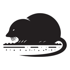 Abstract Cosmic Mole Silhouette with Stars