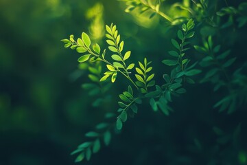Captivating green bokeh background created by gently blurred leaves in a serene natural setting, Green bokeh blured nature abstract background