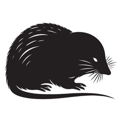 Abstract Cosmic Mole Silhouette with Stars