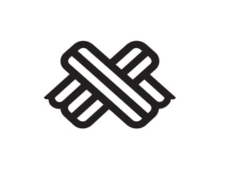 Elegant Ribbon Icon Vector Line Art with Clean Design