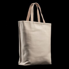 Simple beige tote bag displayed against a solid black background showcasing its minimalist design and practical utility for everyday use