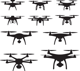 Quadcopter Drone Silhouette Vector Illustration

Top View Drone Icon Design for Technology Projects

Modern Drone Silhouette for Surveillance and Delivery Themes

Black Drone Vector with Camera for Ph