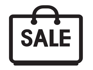 Elegant Sale Icon Vector Line Art in Minimalist Style