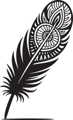 Obraz premium Tribal Feather SVG Stencil for Laser Cutting