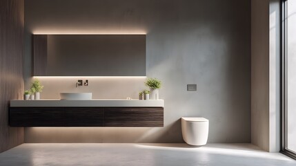 Modern bathroom design ideas gray color scheme minimalist interior concept