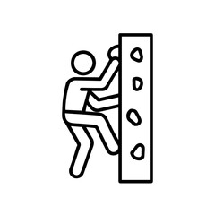 line icon Climbing wall on white background vector Vector line icon on white background © Roman