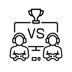 line icon esports tournament on white background vector
Vector line icon on white background