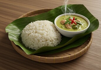 Authentic Thai Green Curry with Rice A Culinary Delight