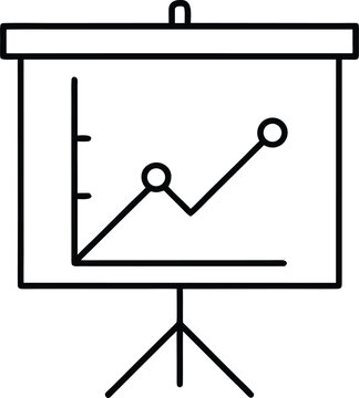 chartboard icon vector line art on transparent background