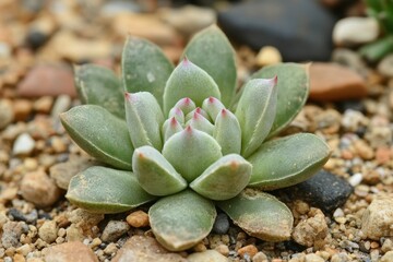 Fototapeta premium Close up of peyote cactus thriving in the arid desert landscape under bright sunlight, Close up of small peyote cactus in the desert