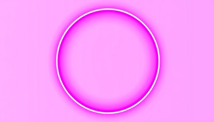 Obraz premium A vibrant pink background features a glowing neon circle, creating a modern and stylish design.