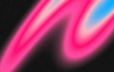 Flowing shapes of pink and light blue on a dark canvas