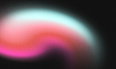 Arc soft with cyan and light pink hues against a dark granular surface