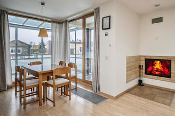 modern luxury dining room interior, 3d render