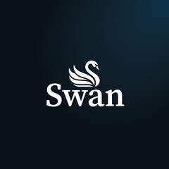 Abstract vector logo design of a swan, Swan vector logo.
