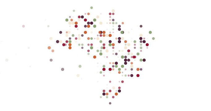 Brazil Map Formed by Falling Dots