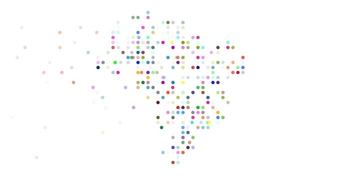 Brazil Map Formed by Falling Dots