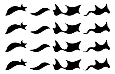 Abstract Black Shapes, Silhouettes, Design Elements, Vector Graphics,  Illustrations, Artistic, Swirls, Curves, Modern, Stylish, Collection