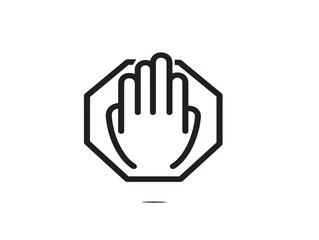 Minimal Stop Icon in Elegant Line Vector Style