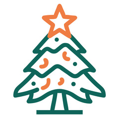 Christmas tree icon isolated for festive decorations. Christmas tree icon, a symbolic representation of holidays, adorns greeting cards, invitations, and social media posts.