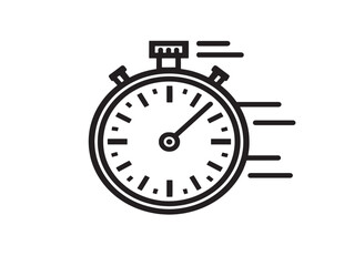 Stylish Stopwatch Icon in Clean Modern Line Art
