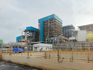 Industrial Power Generation Plant with Blue boiler Structures