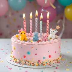 Pastel Temático para Niña con Detalles de Cuento de Hadas, Estrellas y Tonos Pastel