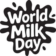 World Milk Day celebration silhouette vector illustration 
