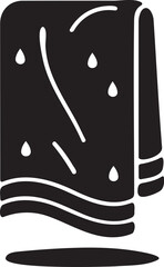 A folded wet towel silhouette vector illustration.