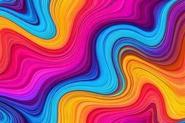 Obraz premium Vibrant Abstract Wavy Fluid Background with Colorful Gradient Lines and Curves
