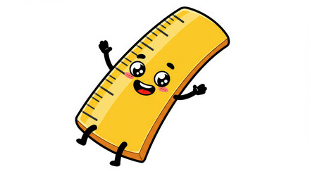 Cute cartoon ruler illustration