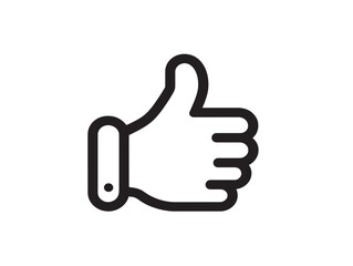 Sleek Thumbs Up Icon in Elegant Minimal Style