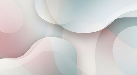 Fototapeta premium Seamless Abstract Background with Soft Geometric Shapes and Fluid Curves in Pastel Colors