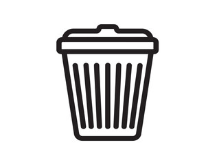 Elegant Line Art Trash Can Vector Design