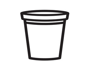 Clean Minimalist Trash Bin Icon Line Art