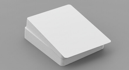 Minimalist White Card Stack Mockup Template for Business Cards Playing Cards or Blank Cards Design