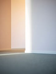 Minimalist Interior Corner with Warm and Cool Light