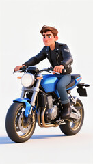 young man riding a motorcycle