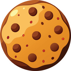 Fototapeta premium Delicious Chocolate Chip Cookie, Sweet Treat, Baked Goodness, Perfect for Snacking or Dessert, Top View Illustration