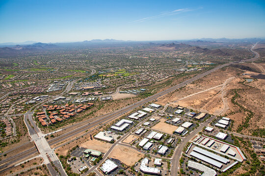 Above Anthem, Arizona and Interstate 17
