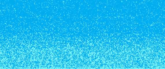 Winter blue background with white snowflakes. Christmas abstract illustration for background, cover design, poster, cards, flyer, social media, ads. Snowfall. Merry Christmas.