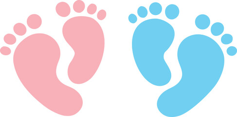 Adorable Baby Blue Footprints Design Element