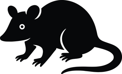 Silhouette Rat graphic minimalist animal rodent symbol Vector illustration